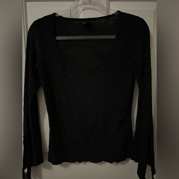 Wrapper Goth Black Lined Blouse Size Small/Medium - Picture 8 of 8